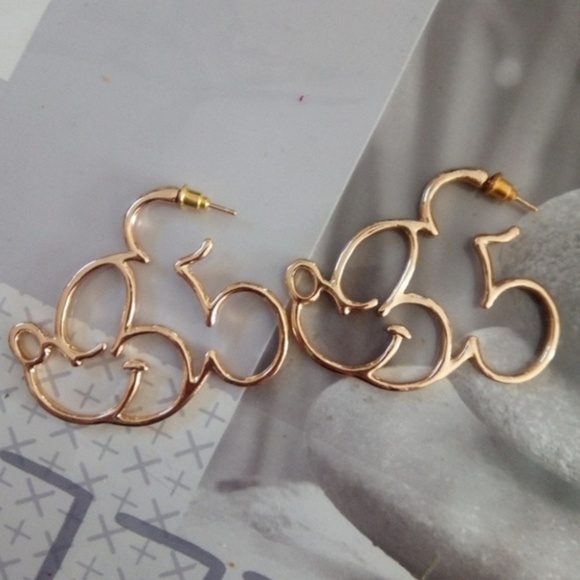 Mickey Mouse Faux Gold Earrings - Picture 2 of 4